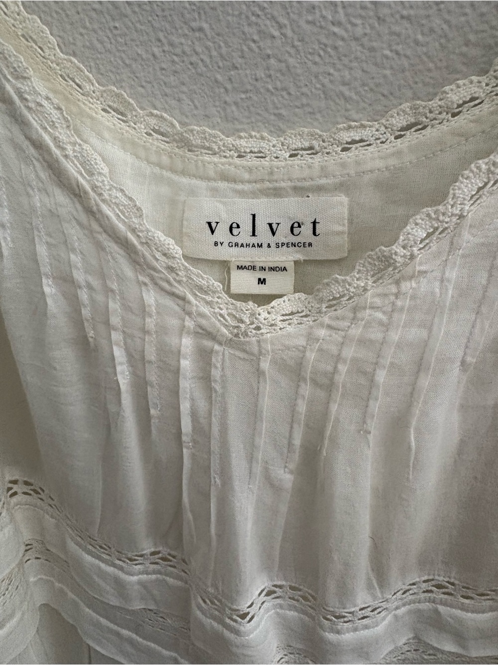 Velvet by Graham & Spencer Women's White Lace-Trim dress